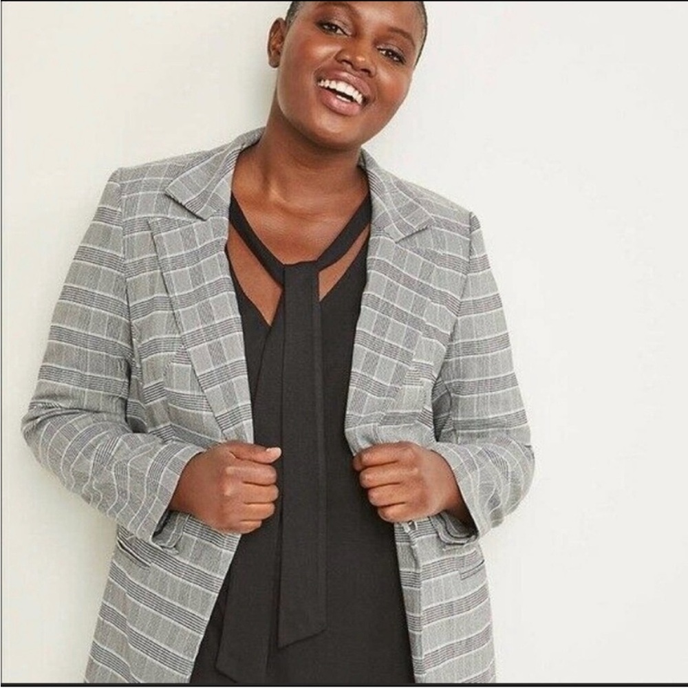 Lane Bryant The‎ Bryant Blazer Gray Plaid 28